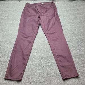 Old Navy Rockstar Super Skinny Pants Womens 14 Purple High Rise Slim Fit Stretch